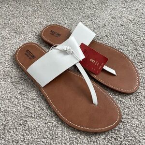 Mossimo Supply Co. Women's White and Brown Sandals